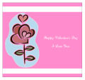 Top and Bottom Valentine Big Square Labels 3.5x3.25